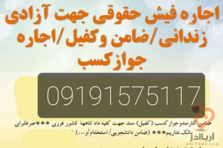 اجاره فیش حقوقی/ضمانت دادگاه/ضامن کارمند رسمی/کفالت/کفیل