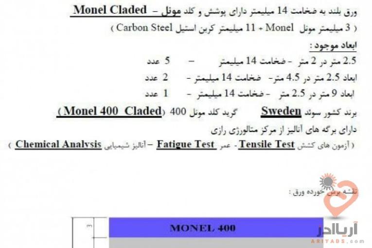 :: ورق مونل 400