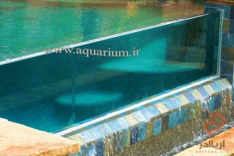 استخر دیوار شیشه ای،شیشه لمینیت استخر،استخر شیشه ای،نصب شیشه استخر،آکرولیک استخر